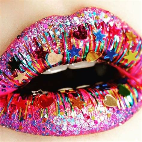 Glitter Rainbow Lips Lipfillersstyles Lip Art Pink Lips Pink Lips