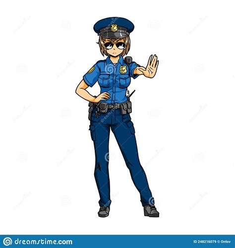 Female Police Detective In Uniform Woman Police Officer Rescue Vector