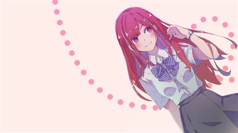 Wallpaper Manga Anime Girls Pink Hair Simple Background