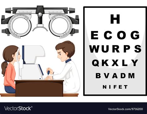 Eye Doctor And Patient Royalty Free Vector Image