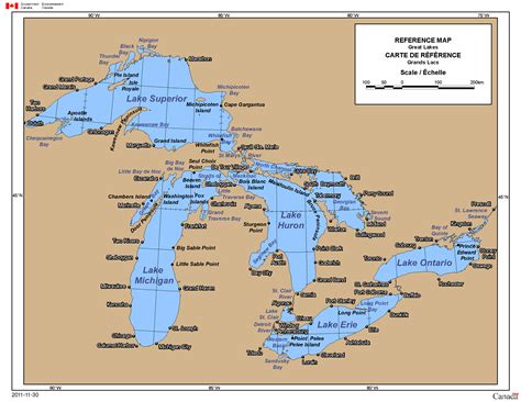 Reference Map Of The Great Lakes Canada And America Pinterest Lakes
