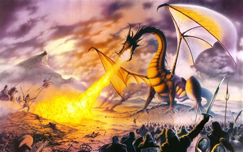 Dragon Dragons Fire Battle Warrior Wallpapers Hd Desktop And