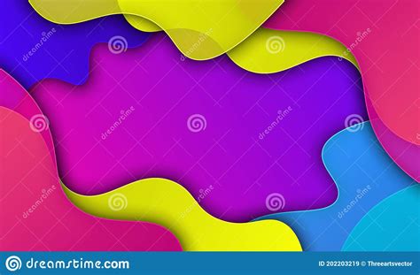 Abstract Colorful Gradient Wavy With Shadow Stock Vector Illustration