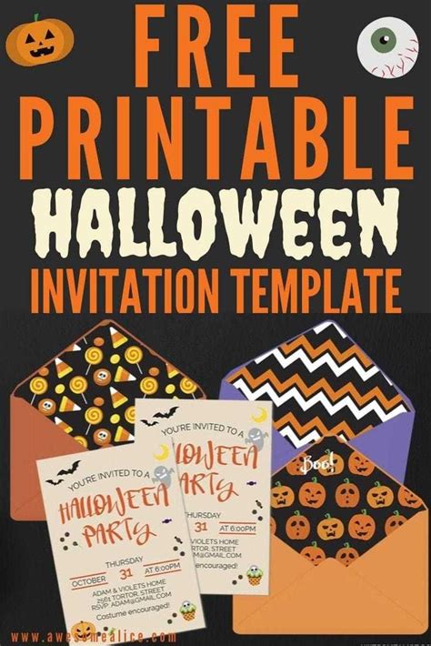 editable halloween party invitations  printable envelope liners