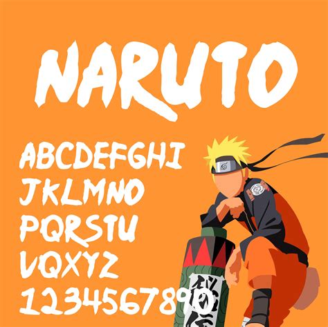 Naruto Original Font Fonts Type Design Kit Otf Ttf True Etsy