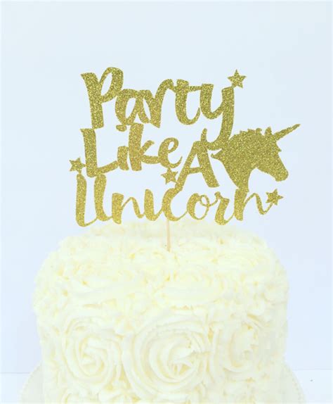 Party Like A Unicorn Cake Topper Unicorn Bachelorette Party Etsy