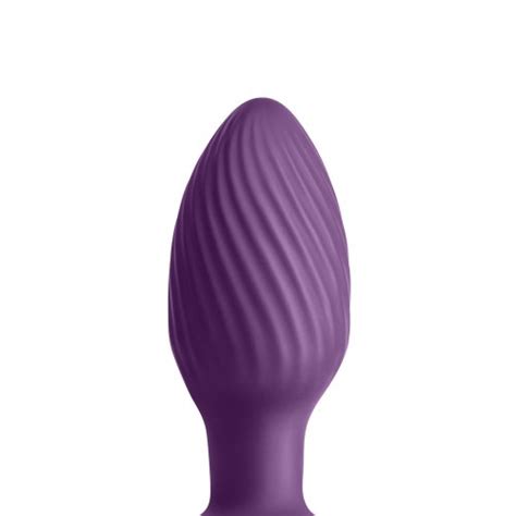 Inya Alpine Remote Control Gyrating Textured Butt Plug Purple Sex