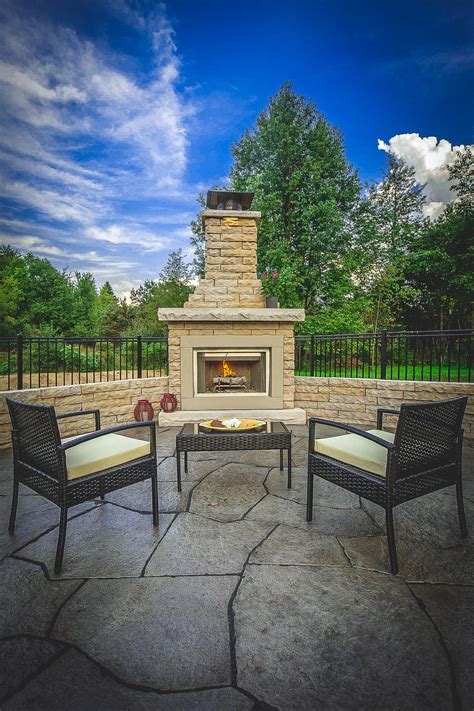 Beautiful Outdoor Fireplace On Backyard Patio Outdoor Living Design