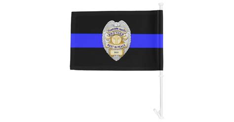 Thin Blue Line Custom Police Memorial Funeral Flag Zazzle