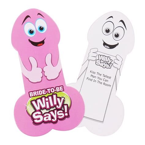 24pcs Set Penis Shape Game Card Bachelorette Party Willy Says Play