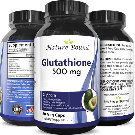 Pure Glutathione Supplement 500 mg GSH - Pure Skin Whitening Pills Natural Antioxidant with Milk ...