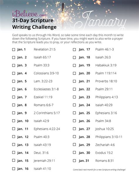 January Scripture Writing Guide Inside Ibelieve January Scripture