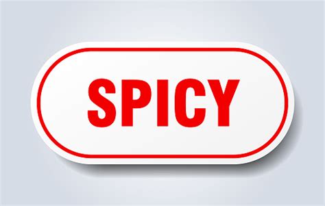 Spicy Sign Spicy Rounded Red Sticker Spicy Stock Illustration