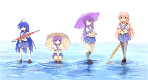 Hiiragi Kagami Izumi Konata Hiiragi Tsukasa And Takara Miyuki Lucky Star Drawn By Suno Pi