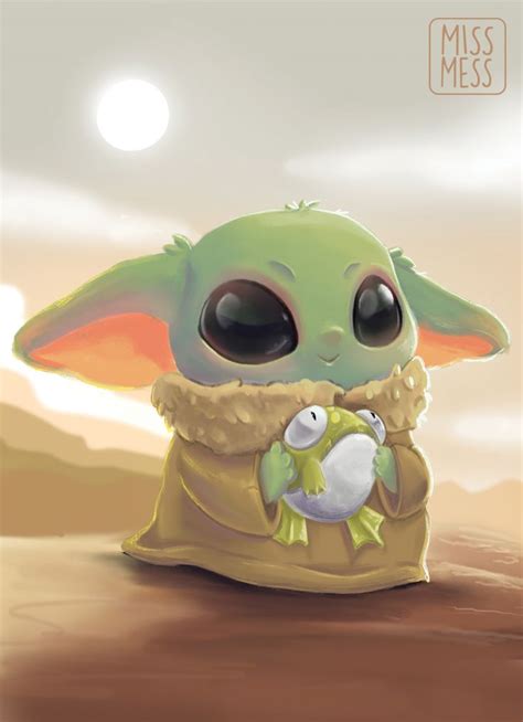 Artstation Concept Art Baby Yoda Helena Chiva Star Wars Drawings