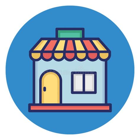 Commercial Building Marketplace Vector Icon Which Can Easily Edit