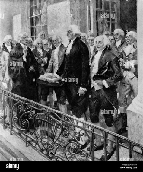 George Washington Being Sworn 1st President Of The United States On