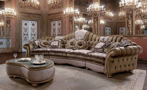 Incredible photo gallery of 36 elegant living rooms that are richly furnished and decorated. Semi-circular sofa in Vanity fabric, SAT Export - Luxury furniture MR