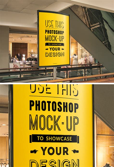 Free Indoor Advertising Poster Signage Mockup Psd Goo