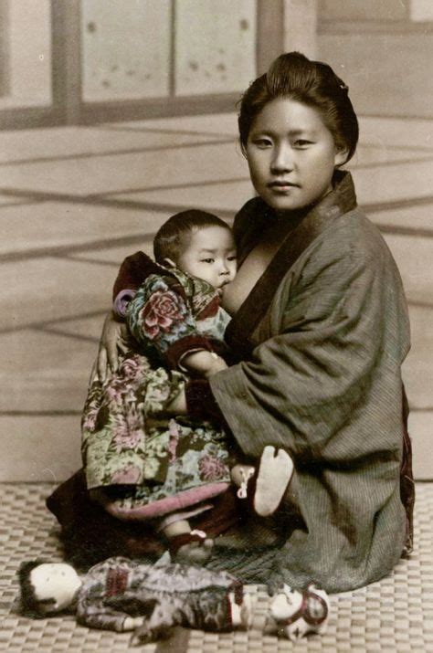 Mother And Child Hand Colored Photo Studio Shin E Do Of Kobe Japan