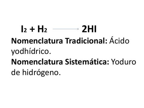 Ejemplos De Nomenclatura En ácido Hidrácidos
