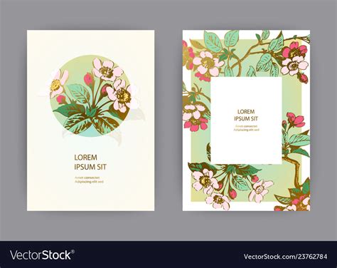 Botanical Wedding Invitation Card Template Design Vector Image