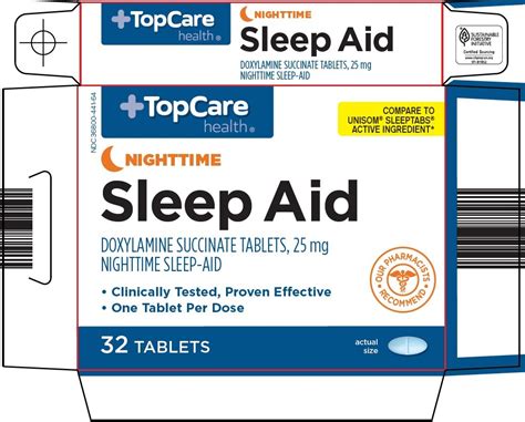 Topcare Sleep Aid Package Insert