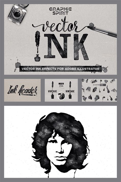 Vector Ink Effects For Adobe Illustrator Just 9 Master Bundles