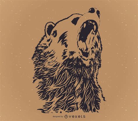 Howling Bear Design Vector Download