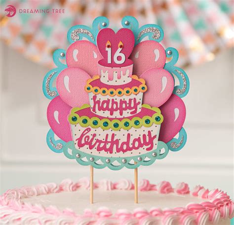 Happy Birthday Cake Topper Svg Svg Files For Cricut And Silhouette