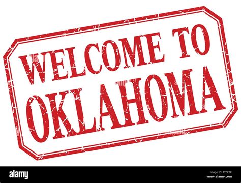 Oklahoma Welcome Red Vintage Isolated Label Stock Vector Image And Art