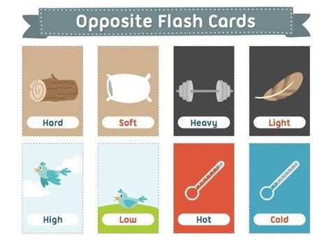 Opposite Flash Cards Flashcards English Vocabulary Heavy And Light