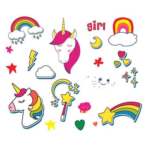 Rainbow Unicorn Home Art Girly Girl Decal Stickers Rainbows And Unicorn