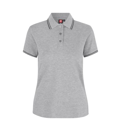 Id Identity Poloshirt 0523 Dame Grå Melange Str 2xl Carl Ras