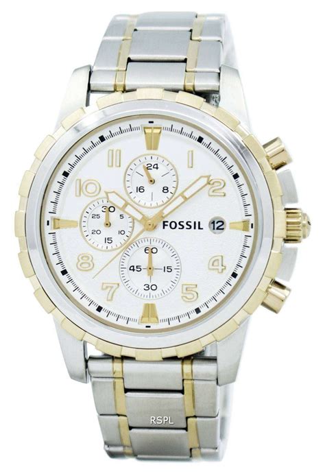 Fossil Dean Chronograph Two Tone Stainless Steel Fs4795 Mens Watch