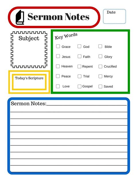 Free Sermon Notes For Kids With Images Sermon Notes Bible Lessons