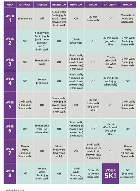 8 Week Couch To 5k Plan Printable Printable Word Searches