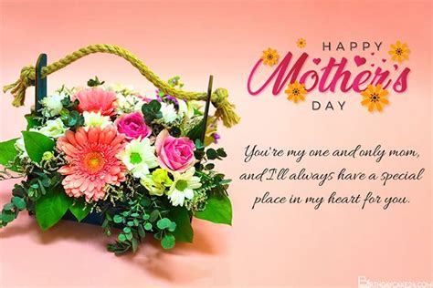 Fresh Flower Mothers Day Card Free Download