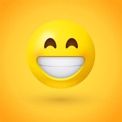 Premium Vector Beaming Face Emoji With Smiling Eyes And A Broad Open