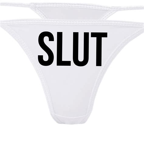 simple slut flirty white thong for kitten show your slutty side choice of colors