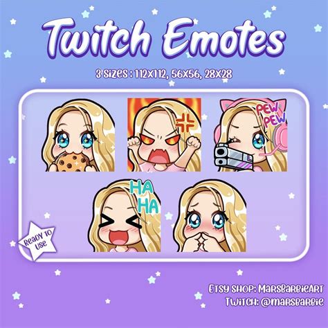 Twitch Emotes Cute Chibi Emotes For Streamers Kawaii Cute Etsy Uk