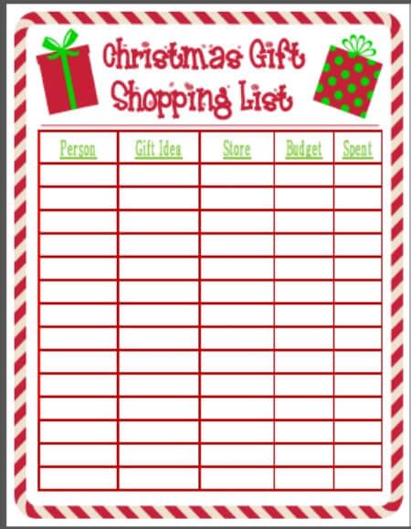 Your christmas shopping stock images are ready. christmas-shopping-list-printable | Miss Information