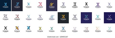 X Company Name Logo Collection 30 Stock Vector Royalty Free