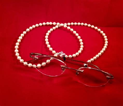 pearl eyeglass chain women s glasses holder necklace