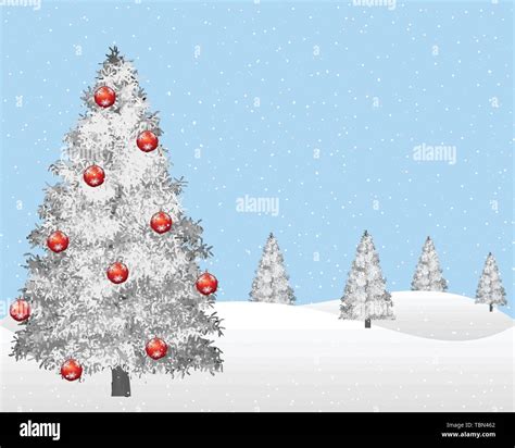 Cartoon Snowy Tree Stock Vector Images Alamy