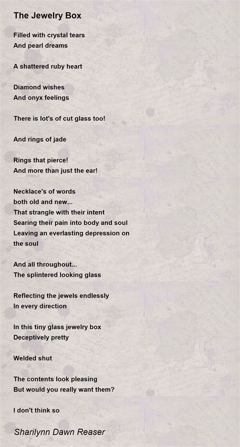 The Jewelry Box The Jewelry Box Poem By Sharilynn Dawn Reaser