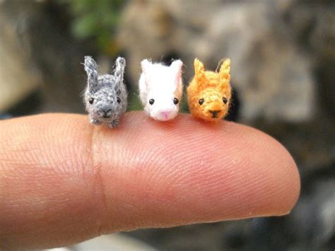 Teeny Tiny Bunny Rabbit Micro Crochet Tiny Stuffed Animals Etsy
