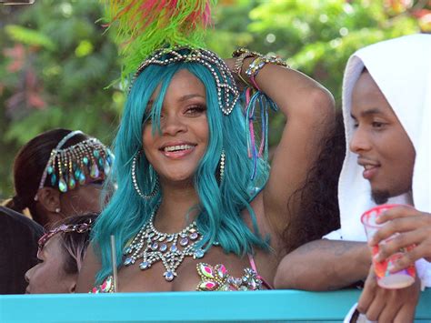 Rihanna Stuns In Busty Bejeweled Costume At Crop Over Festival In Barbados Muscle And Fitness
