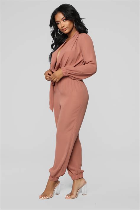 Womens Stroll At The Plaza Jumpsuit In Mauve Size Xs By Fashion Nova In 2021 Women Long Sleeve