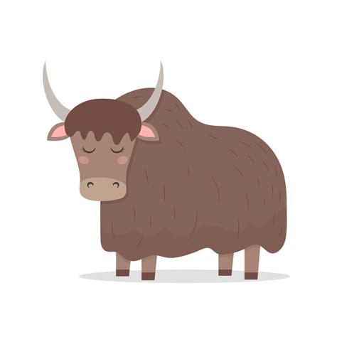 Cute Yak Childish Illustration For Poster Greeting Card 3242034
